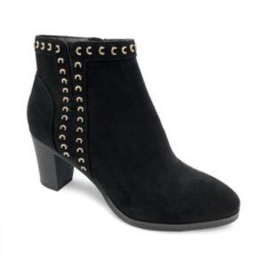 Expressions Women's Black Faux Suede Rivet Boots Booties Size 6